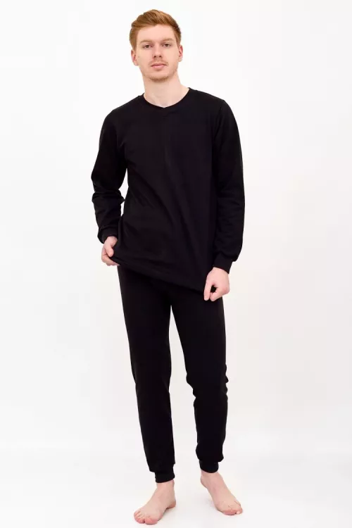 Нательное белье мужское с начесом черный последний размер