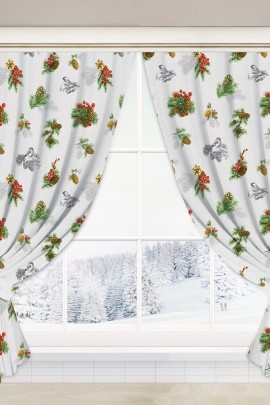 Шторы для кухни с подхватом Серебряный звон Ш.145.180 145*180 Ш.145.180