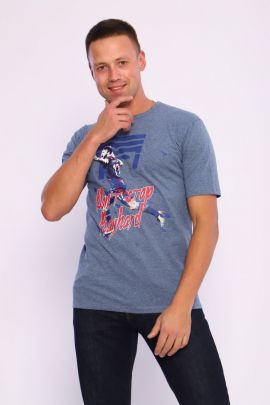 Футболка мужская ФМ-3 сине-серый последний размер