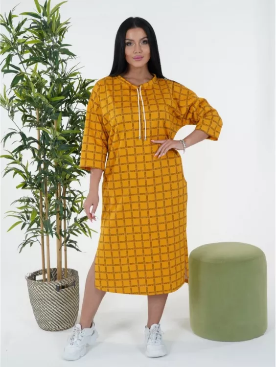 Платье Фрида горчица последний размер
