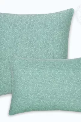 Наволочка трикотажная на молнии Ажур зеленый комплект 2шт. последний размер