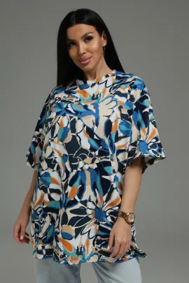 Анита-4 футболка женская (синие цветы)