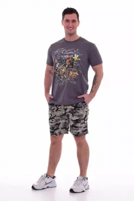 Пижама мужская 9-122 (антрацит-меланж+хаки), ОХОТА