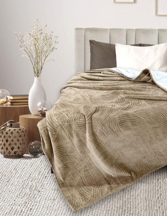 Покрывало-плед велсофт Флайфи ФФ-026 бежевый