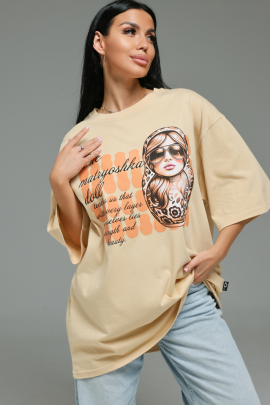 Амина футболка женская (бежевый матрешка)