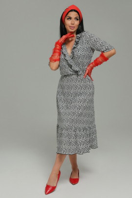 Мадонна платье женское (черно-белый леопард)