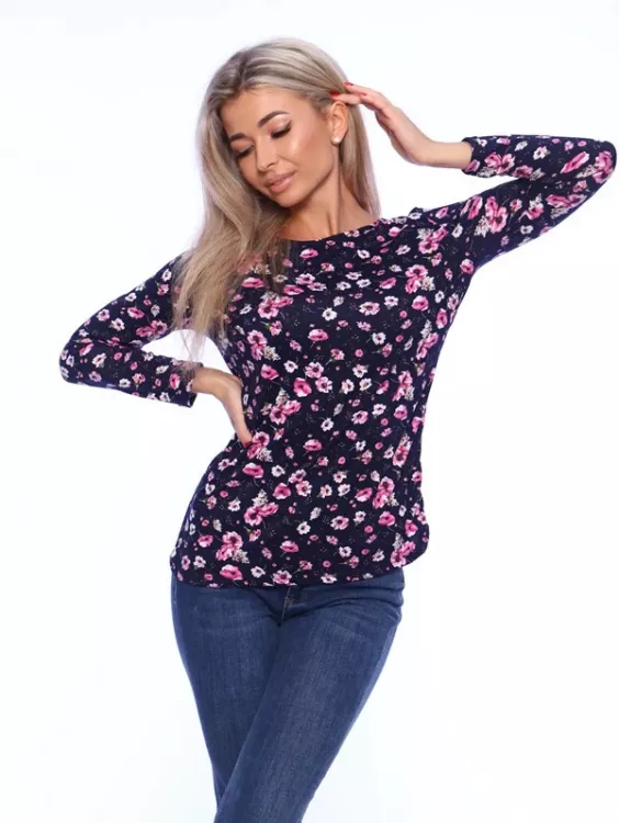 Лонгслив Шаде-27 розовые цветы последний размер