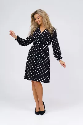 Платье 2649-7 горох на черном последний размер