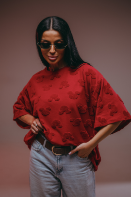 Ирбис футболка женская (махра Микки бордо)