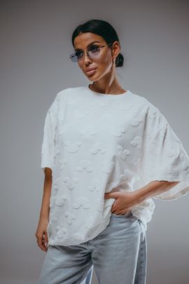 Ирбис футболка женская (махра Микки молоко)