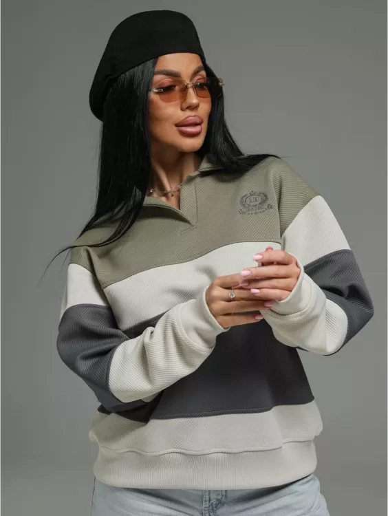 Тринити свитшот женский (оливковый)