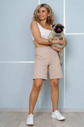 Ш-02 НСД Шорты женские (футер) Бежевый