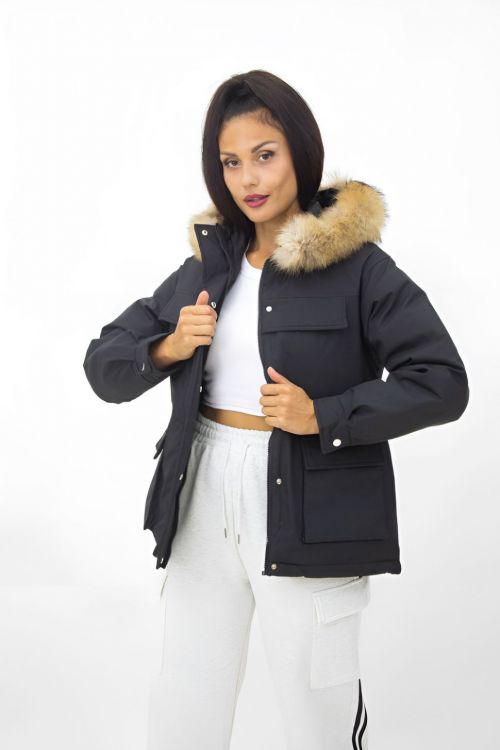 Парка 7272 КЖ евро-зима черный последний размер