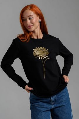 Футболка 56787 черный + одуванчик последний размер