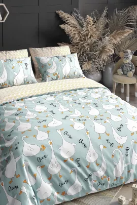 Гуси(мята) КПБ поплин подростковый