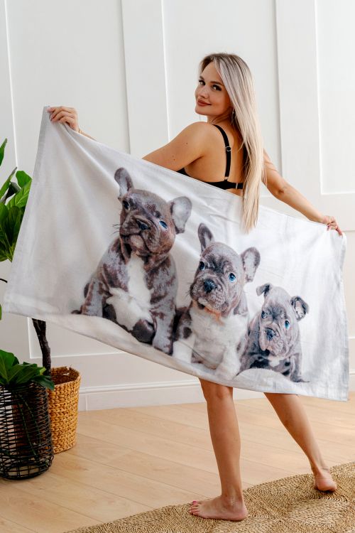 Полотенце пляжное  махровое 70*140, 100 % хлопок Песики