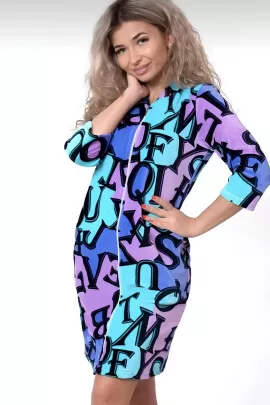 Халат 637692 велюровый мультиколор последний размер