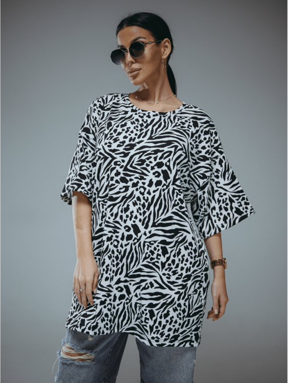 Энимал футболка женская (зебра белая)