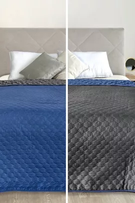 Покрывало микрофибра ПМ-110 графит/синий