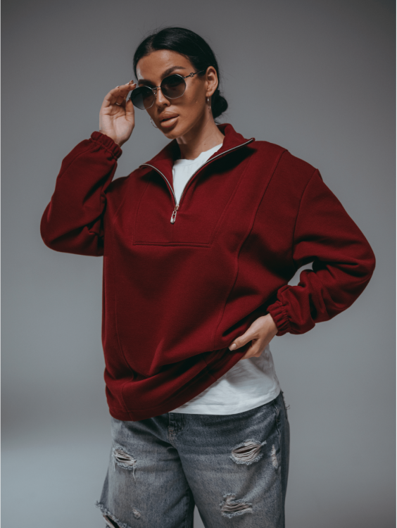 Брамея свитшот женский (бордо)