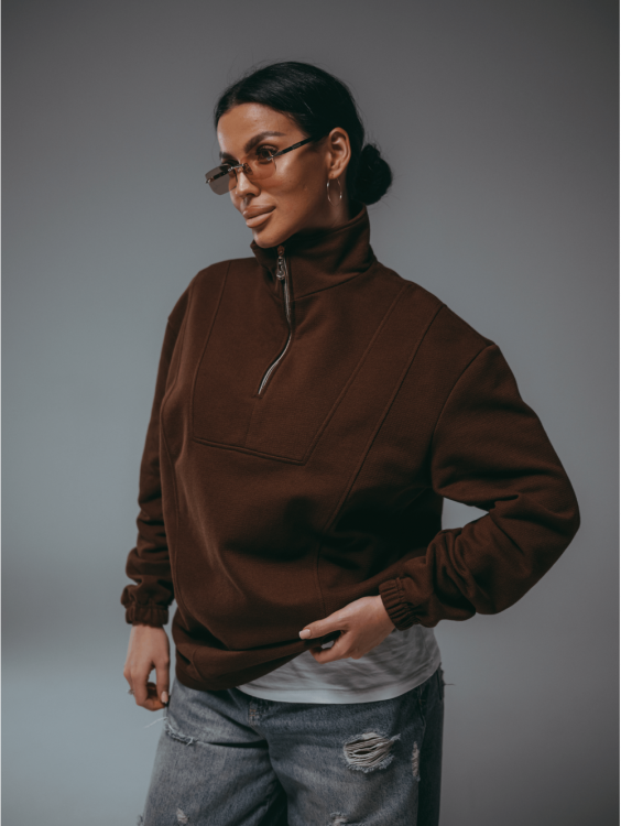 Брамея свитшот женский (коричневый)