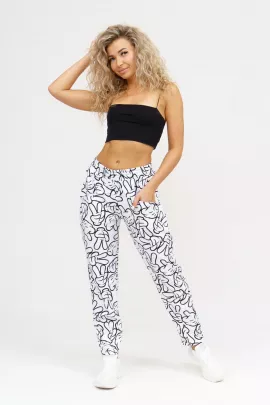 Брюки 953 белый/микки последний размер