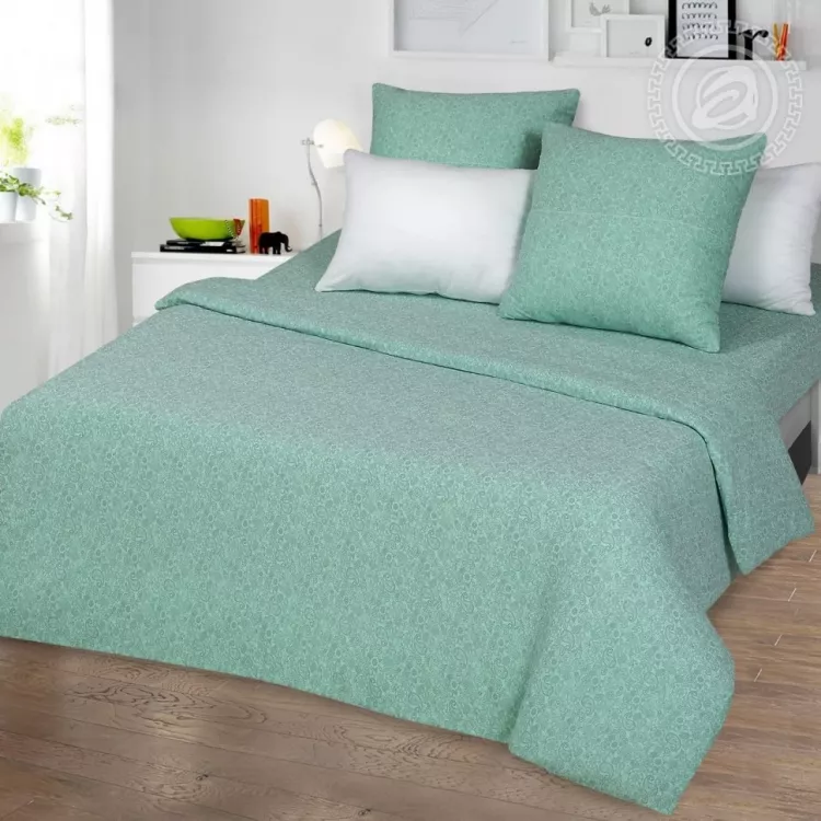 Пододеяльник трикотажный на молнии Ажур зеленый последний размер