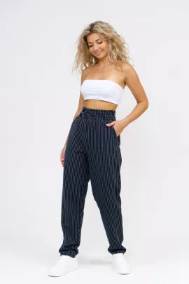 Брюки 47778 синий с полосой последний размер