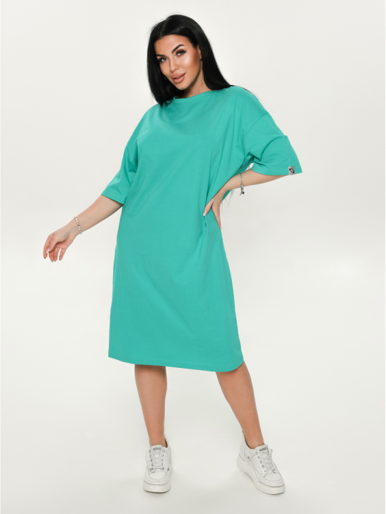 Салли платье-футболка женское (изумруд)