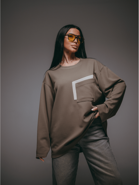 Дабл свитшот женский (хаки)