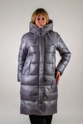 Зимняя удлиненная куртка с капюшоном арт. 221