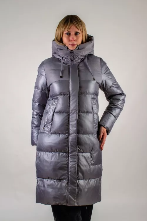 Зимняя удлиненная куртка с капюшоном арт. 221
