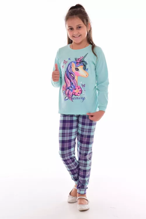 Пижама подростковая 12-073б (ментол), Единорог