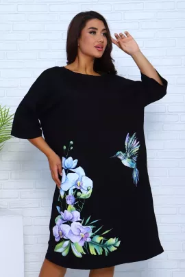 Удлиненная футболка хлопок с принтом Арт. 1092