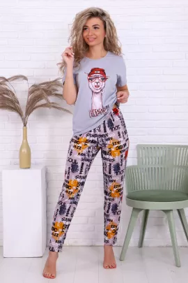 Пижама женская 1-209а (серый) Лама