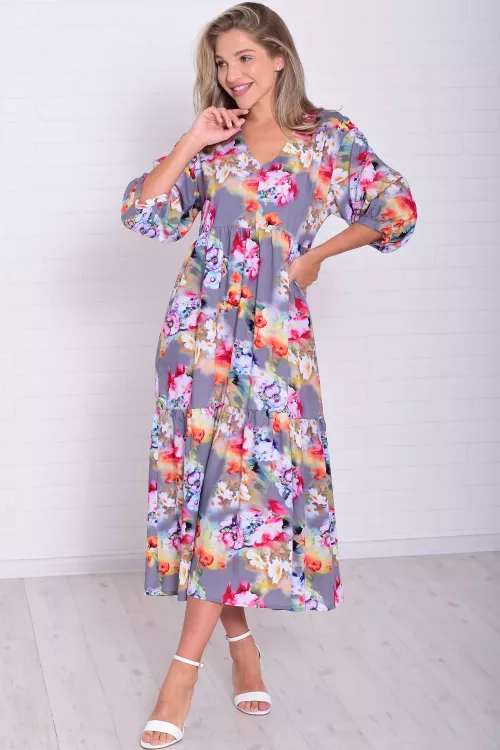 *Платье женское Ф-1-074з (акварель)