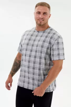 Титан футболка мужская (серая клетка)