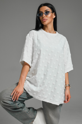 Ирбис футболка женская (махра белый сердечки)