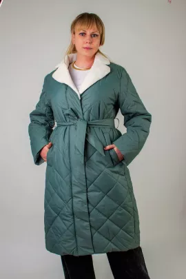 Зимняя куртка пальто с меховым воротником арт.2815