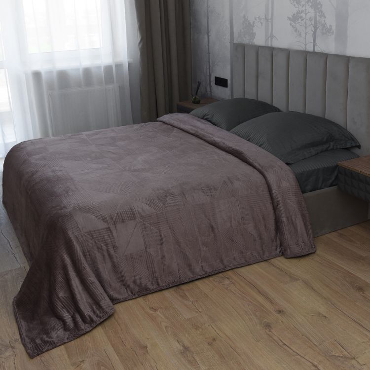 Графика(лиловый) плед велсофт